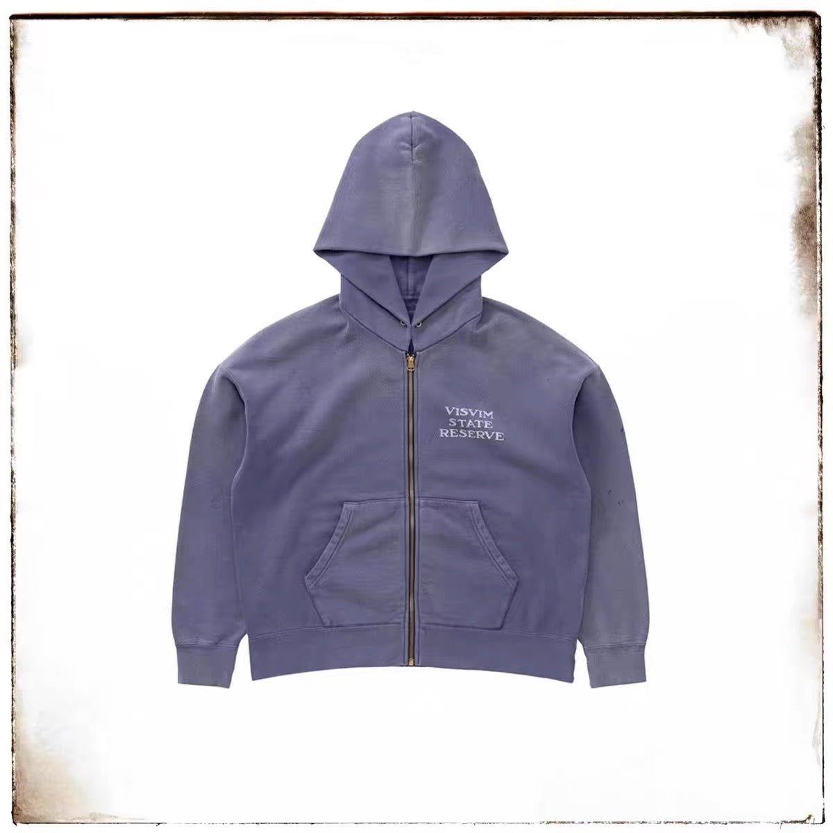 VISVIM FIL 24AW JUMBO HOODIE cotton washed distressed zipper sweatshirt