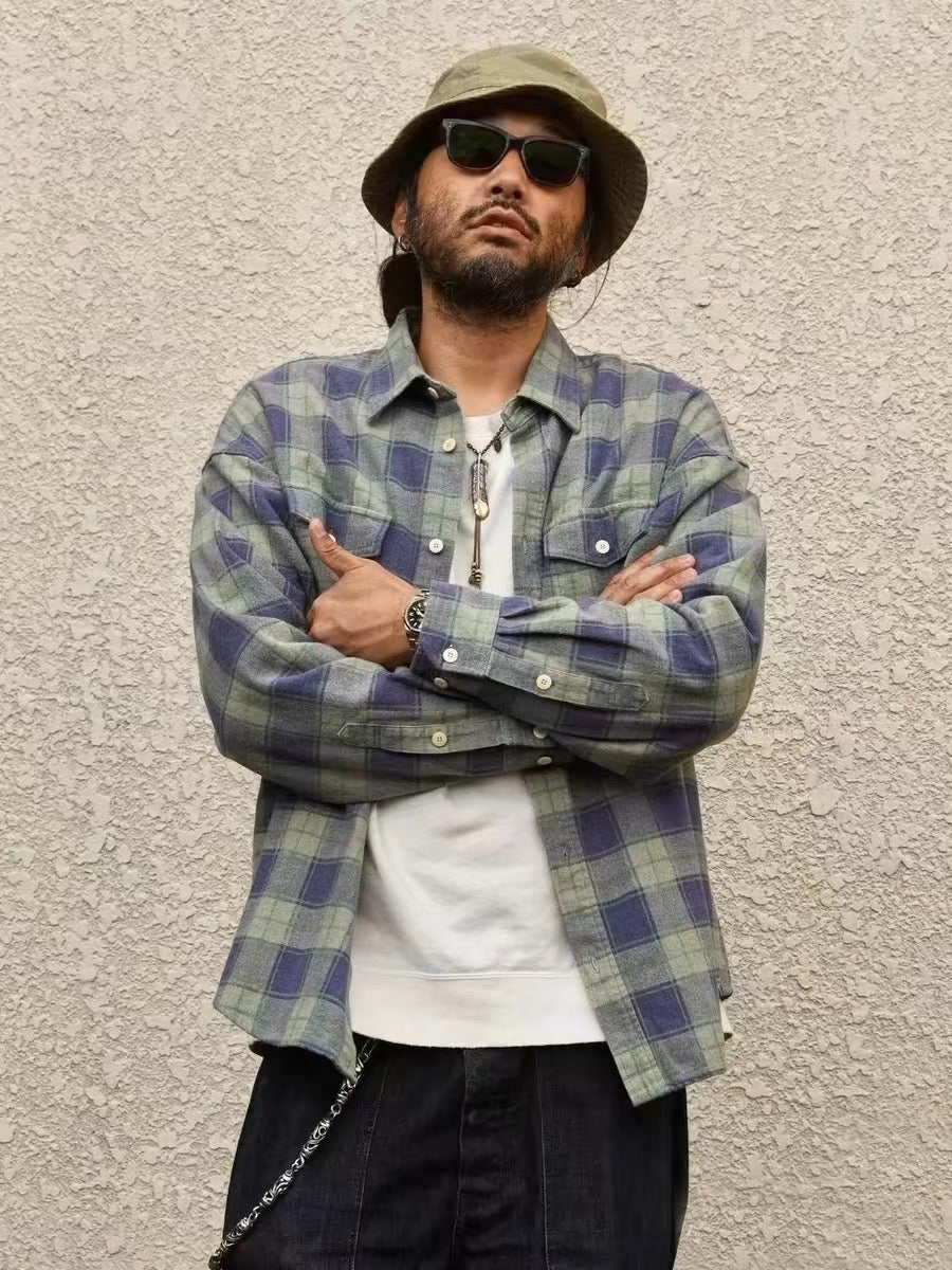 VISVIM FIL PIONEER Check washed long-sleeved shirt