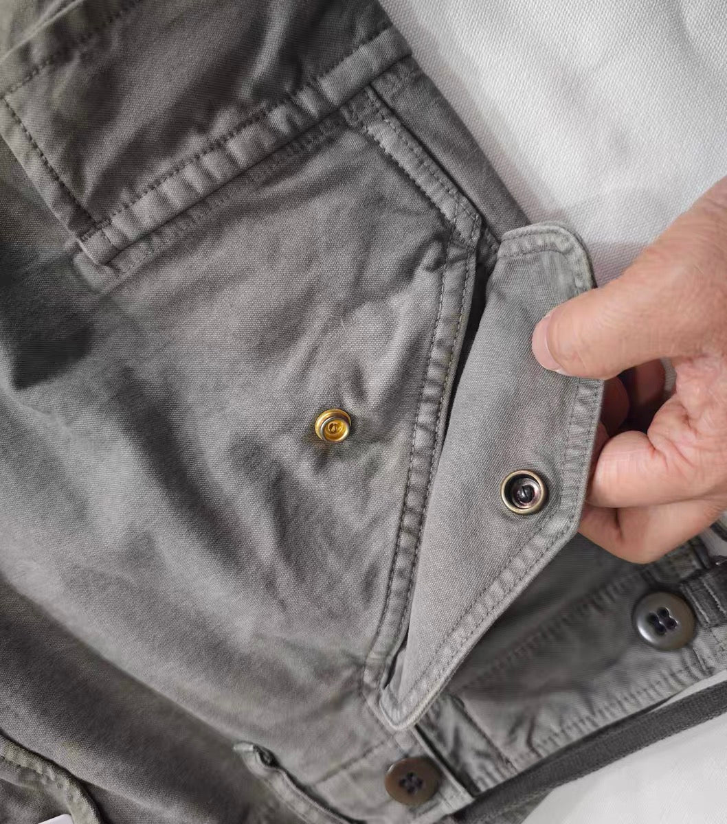 VISVIM FIL EIGER Military style washed multi-pocket overalls