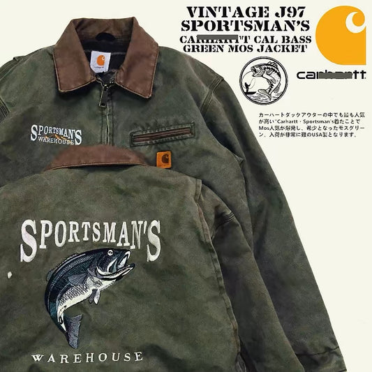 VINTAGE J97 SPORTSMAN'S CARHARTT CAL BASS GREEN MOS JACKET