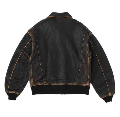 VISVIM FIL ELMENDORF Heavy distressed sheepskin a2 leather jacket
