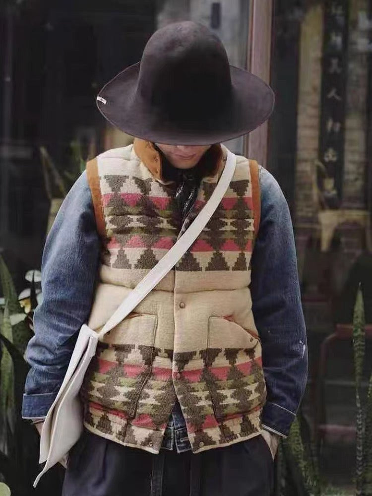 VISVIM FIL INSULATOR DOWN VEST mud-dyed washed carpet down vest