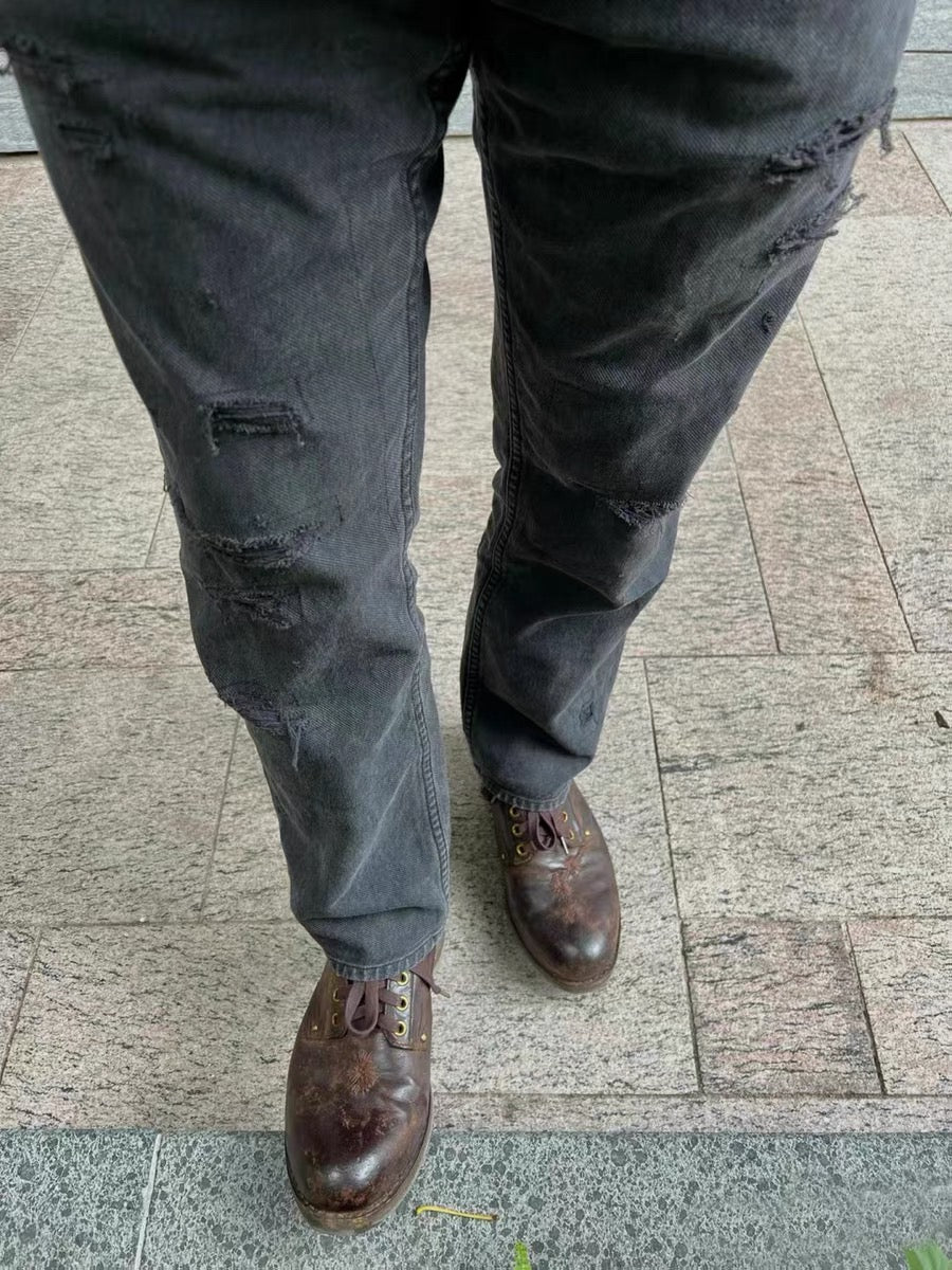 VISVIM FIL ICT 03D27 Selvedge Washed Destroyed Denim Pants