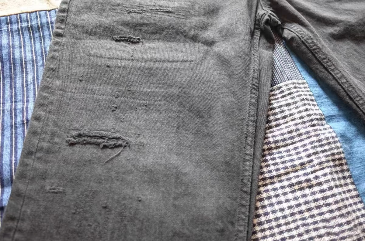 VISVIM FIL ICT 03D27 Selvedge Washed Destroyed Denim Pants