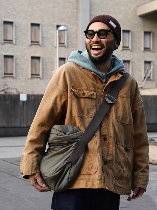 VISVIM FIL MACRAY heavy washed damaged old oily thickened jacket