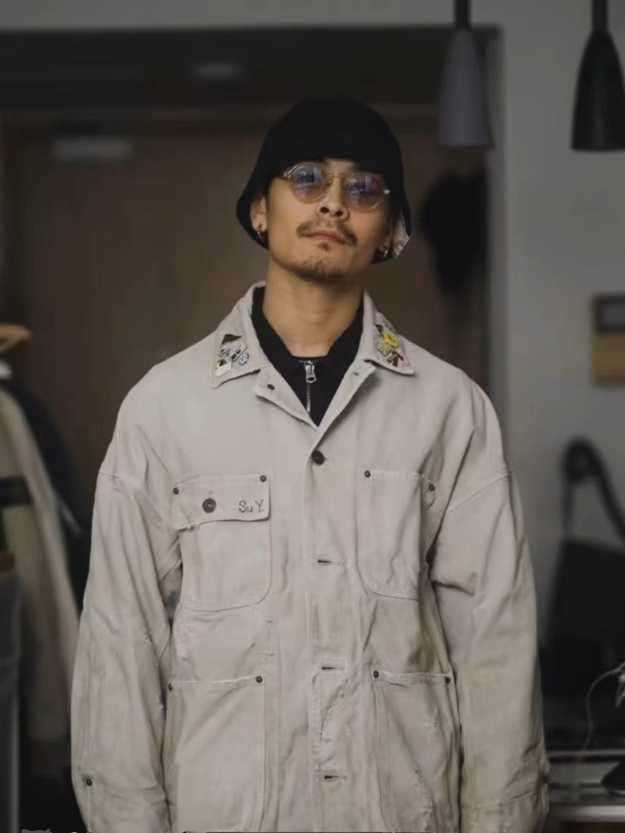 VISVIM FIL MACRAY heavy washed damaged old oily thickened jacket