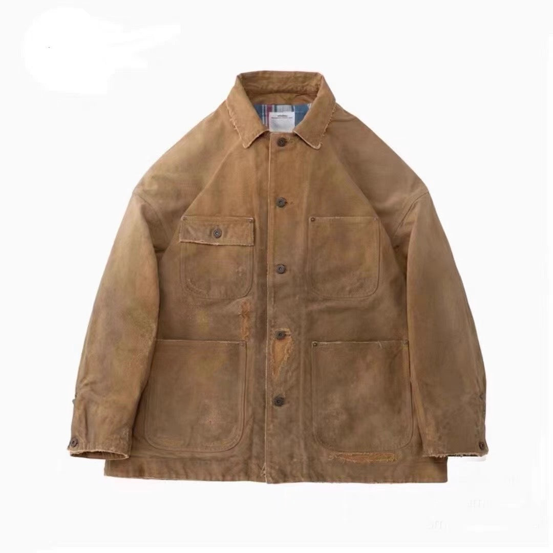 VISVIM FIL MACRAY heavy washed damaged old oily thickened jacket