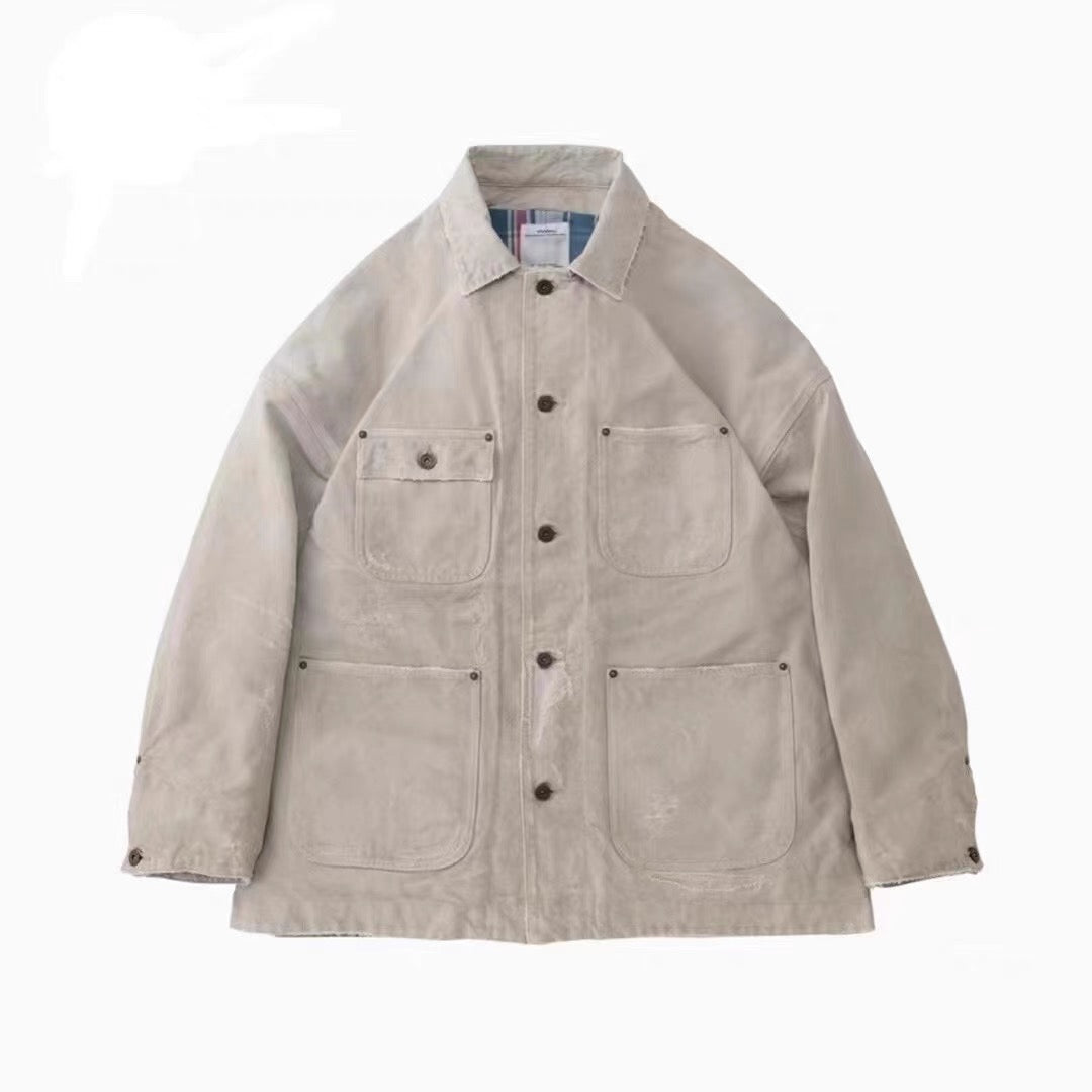 VISVIM FIL MACRAY heavy washed damaged old oily thickened jacket