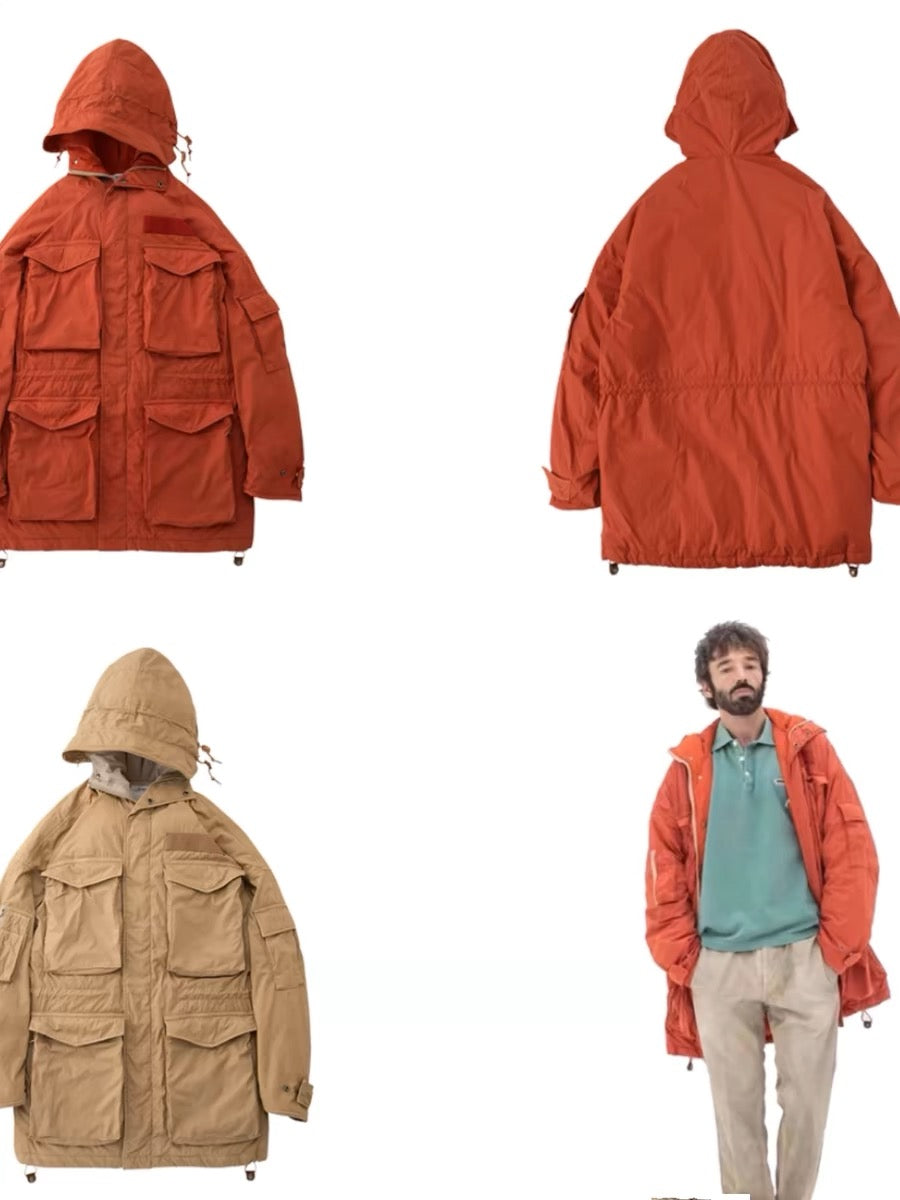 VISVIM FIL KRUPA Field mud-dyed down and white goose down multi-pocket coat