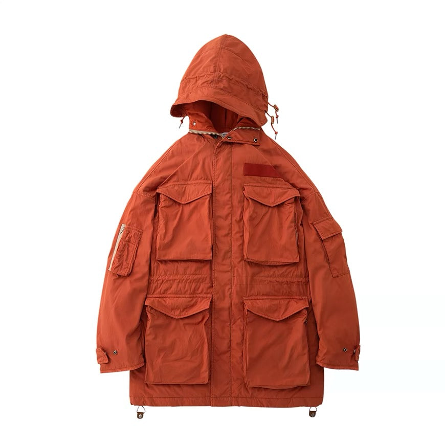 VISVIM FIL KRUPA Field mud-dyed down and white goose down multi-pocket coat