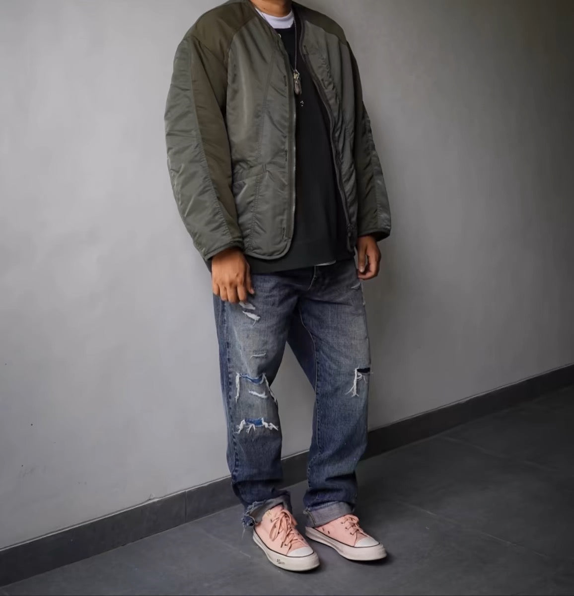 VISVIM KOFU ICT IRIS JKT mud-dyed nylon silk reversible jacket