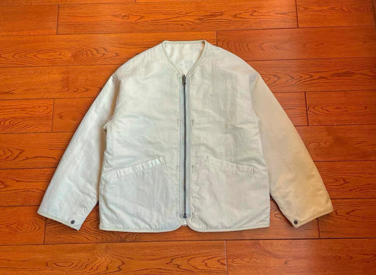 VISVIM IRIS LINER JKT Collarless Mud-dyed Reversible Quilted Jacket
