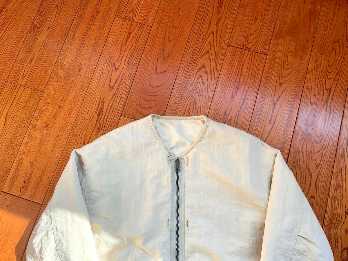 VISVIM IRIS LINER JKT Collarless Mud-dyed Reversible Quilted Jacket
