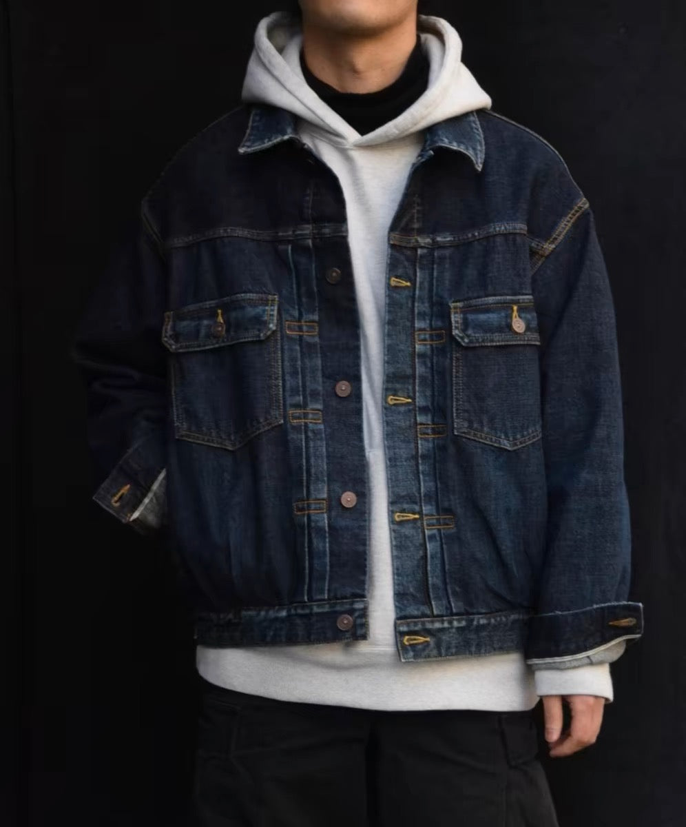 Visvim kofu 101XX JKT DMGD destroyed washed mud dyed denim jacket