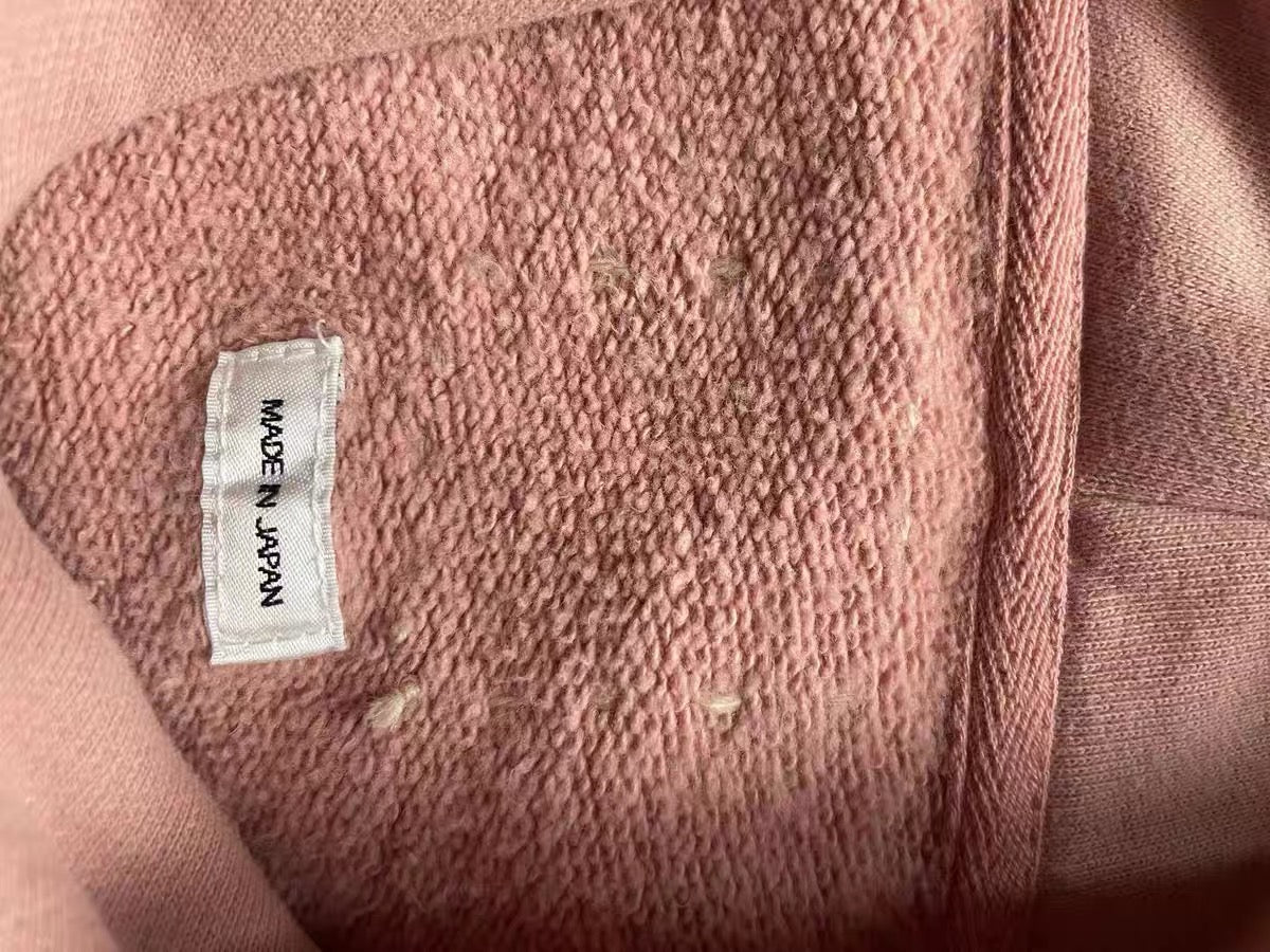 VISVIM KOFU JUMBO HOODIE (U.D) PINK Dirty pink tie-dye hoodie