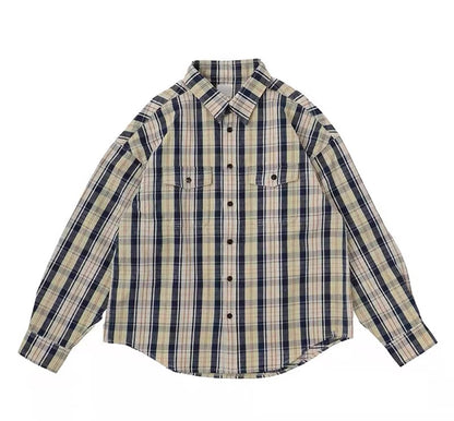 VISVIM FIL 22SS PIONEER CRASH Destruction check shirt Nakamura washed patch shirt