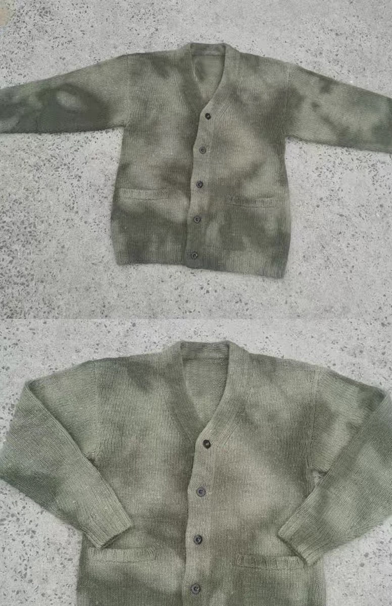 VISVIM FIL SELMER LONG CARDIGAN tie-dyed wool cardigan