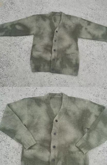VISVIM FIL SELMER LONG CARDIGAN tie-dyed wool cardigan