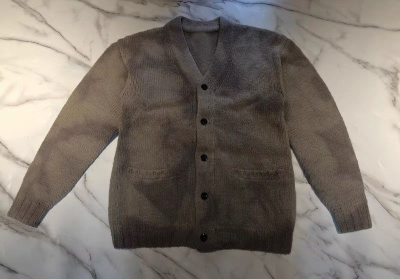 VISVIM FIL SELMER LONG CARDIGAN tie-dyed wool cardigan