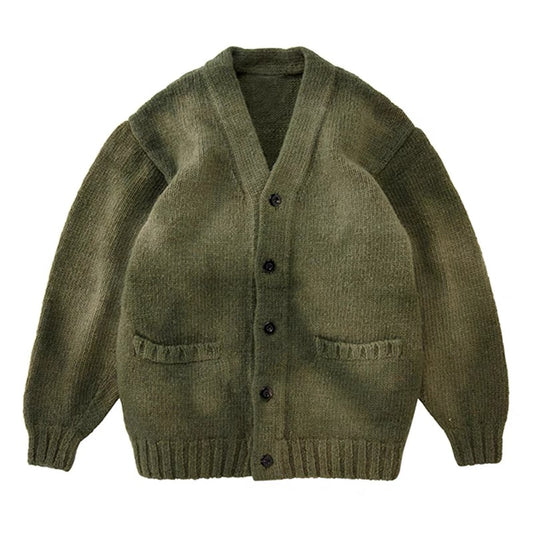 VISVIM FIL SELMER LONG CARDIGAN tie-dyed wool cardigan