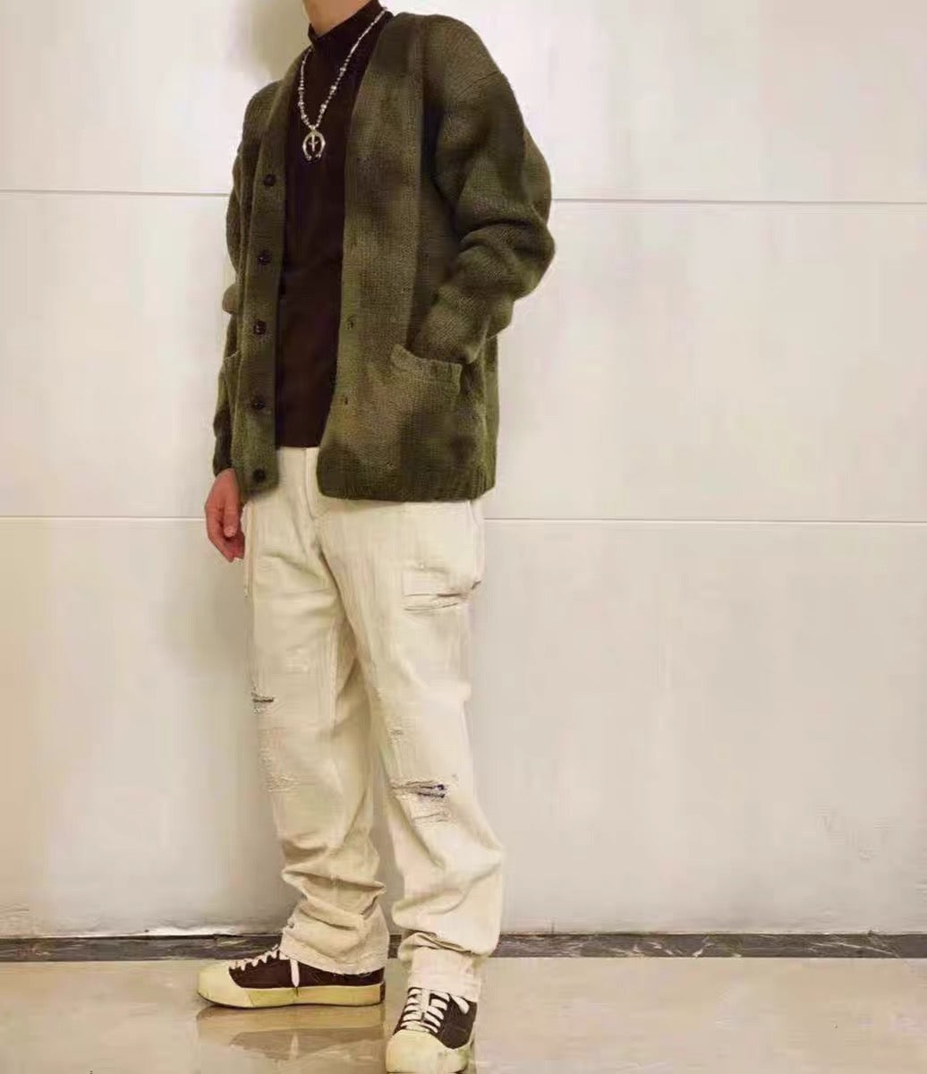 VISVIM FIL SELMER LONG CARDIGAN tie-dyed wool cardigan