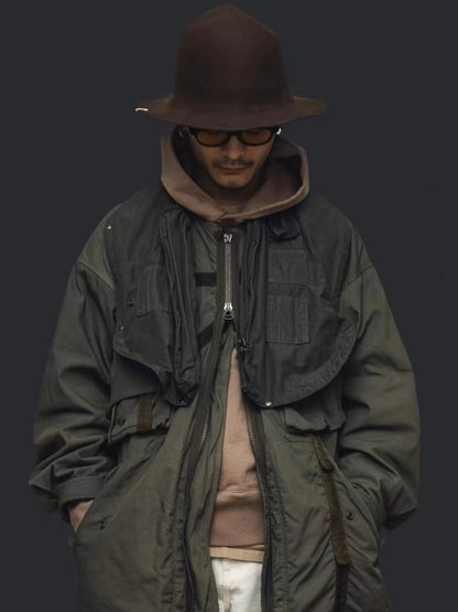 VISVIM FIL PARATROOPER COAT washed mud-dyed paratrooper coat