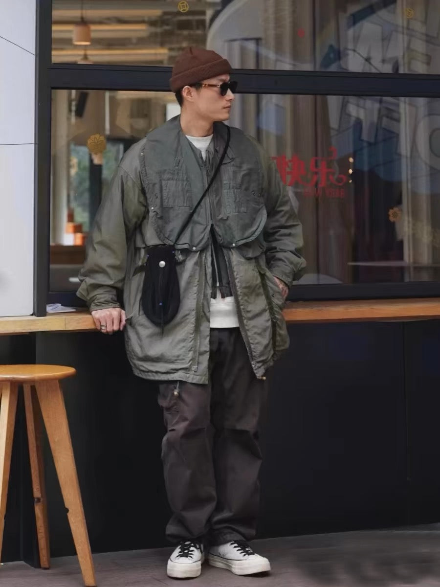 VISVIM FIL PARATROOPER COAT washed mud-dyed paratrooper coat