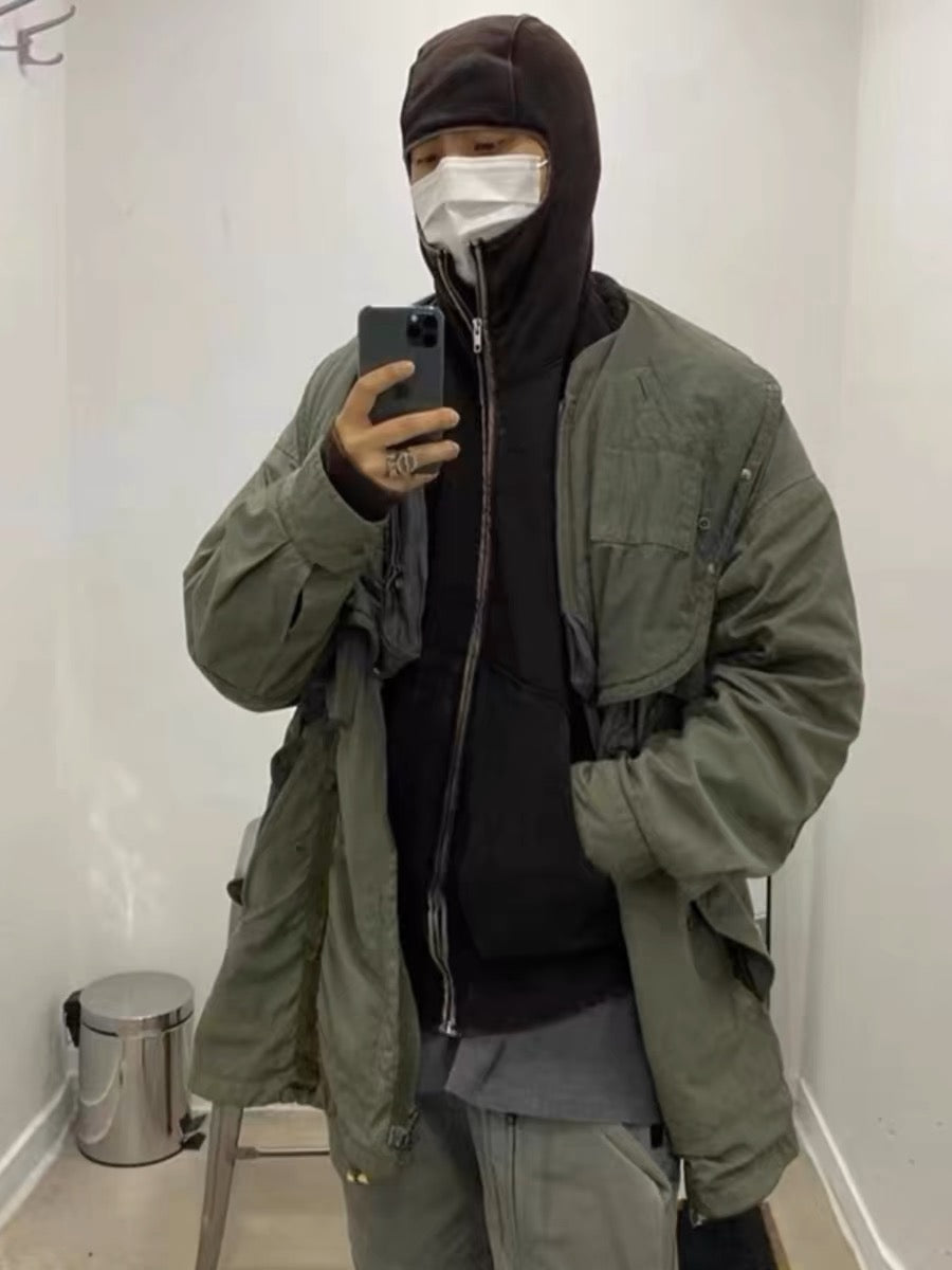 VISVIM FIL PARATROOPER COAT washed mud-dyed paratrooper coat