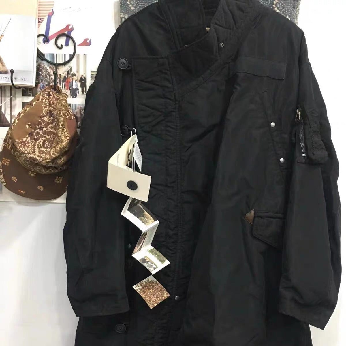 VISVIM FIL Khampa Valdez mud-dyed washed Tibetan robe fur collar trench coat