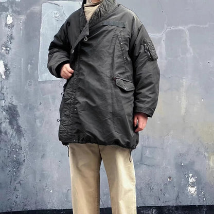 VISVIM FIL Khampa Valdez mud-dyed washed Tibetan robe fur collar trench coat