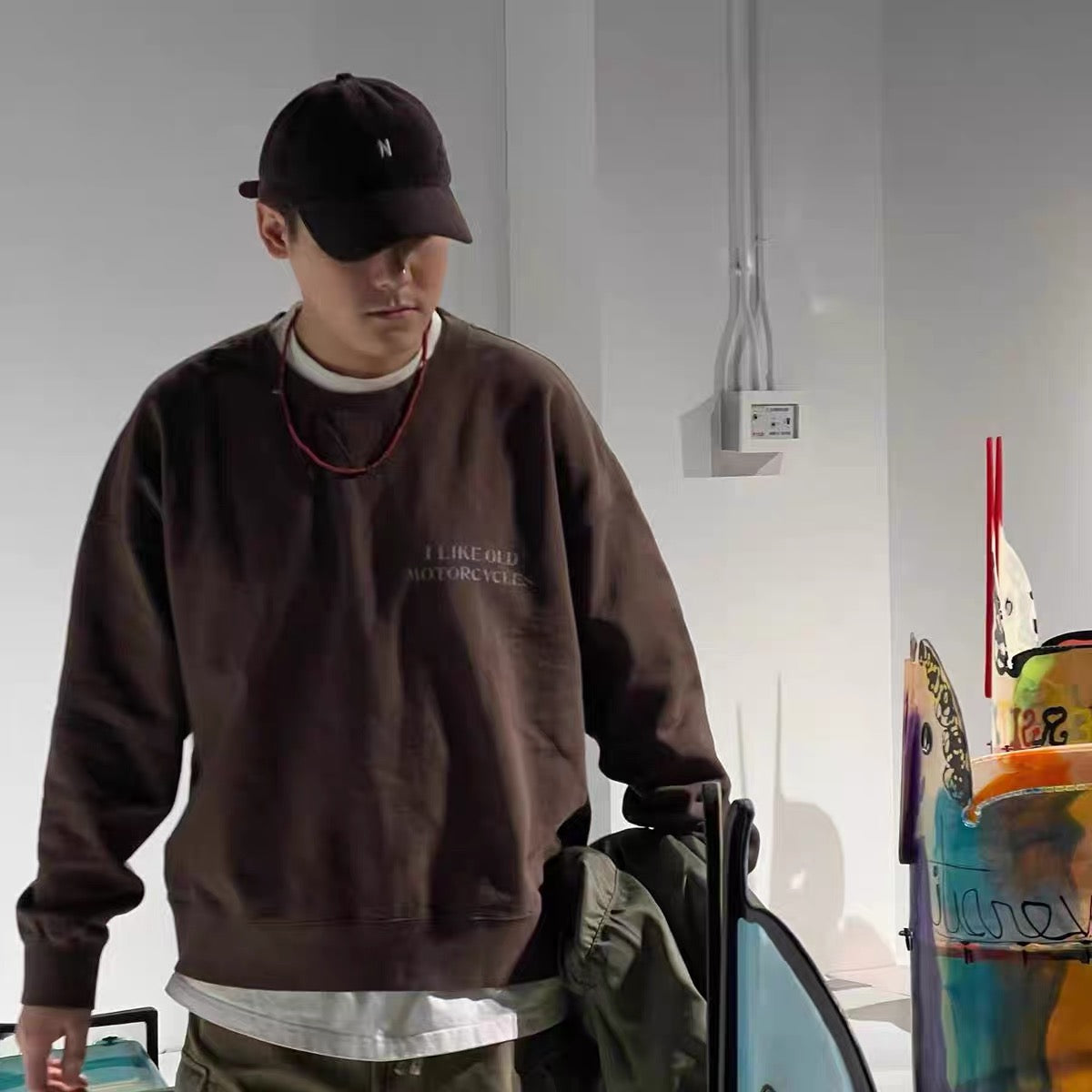 VISVIM ICT JUMBO SB SWEAT ND brushed mud-dyed sweatshirt