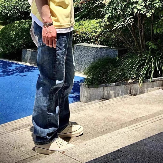 VISVIM SOCIAL SCULPTURE 01DRY-21 straight mid-high waist distressed jeans