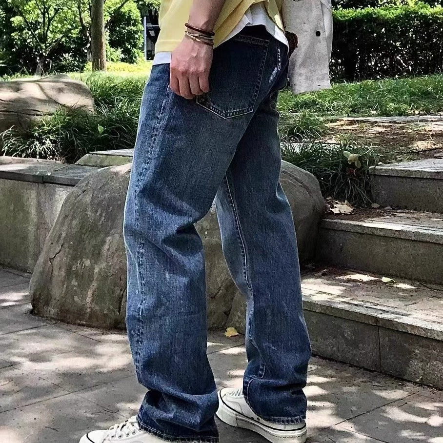 VISVIM SOCIAL SCULPTURE 01DRY-21 straight mid-high waist distressed jeans