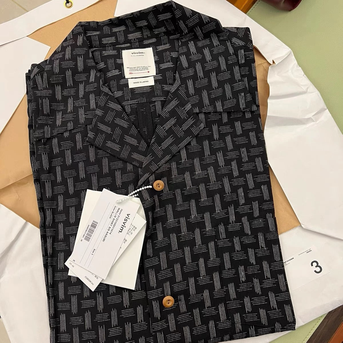 VISVIM 23SS WALLIS SHIRT KASURI cotton and linen blend shirt