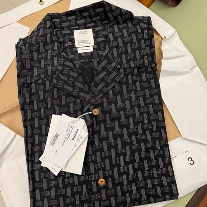 VISVIM 23SS WALLIS SHIRT KASURI cotton and linen blend shirt