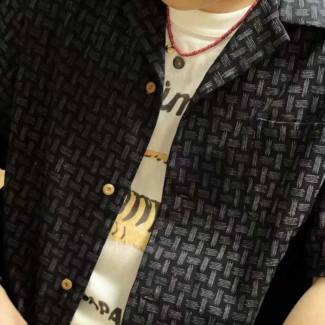 VISVIM 23SS WALLIS SHIRT KASURI cotton and linen blend shirt