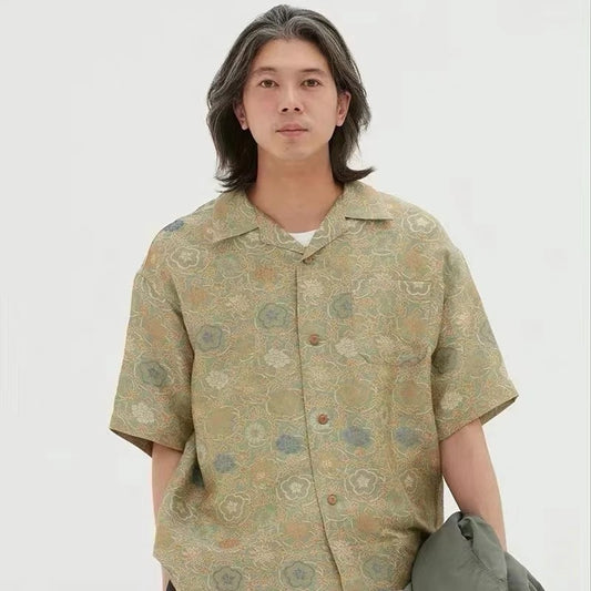 VISVIM COPA SHIRT S/S JACQUARD (SILK) Silk jacquard shirt