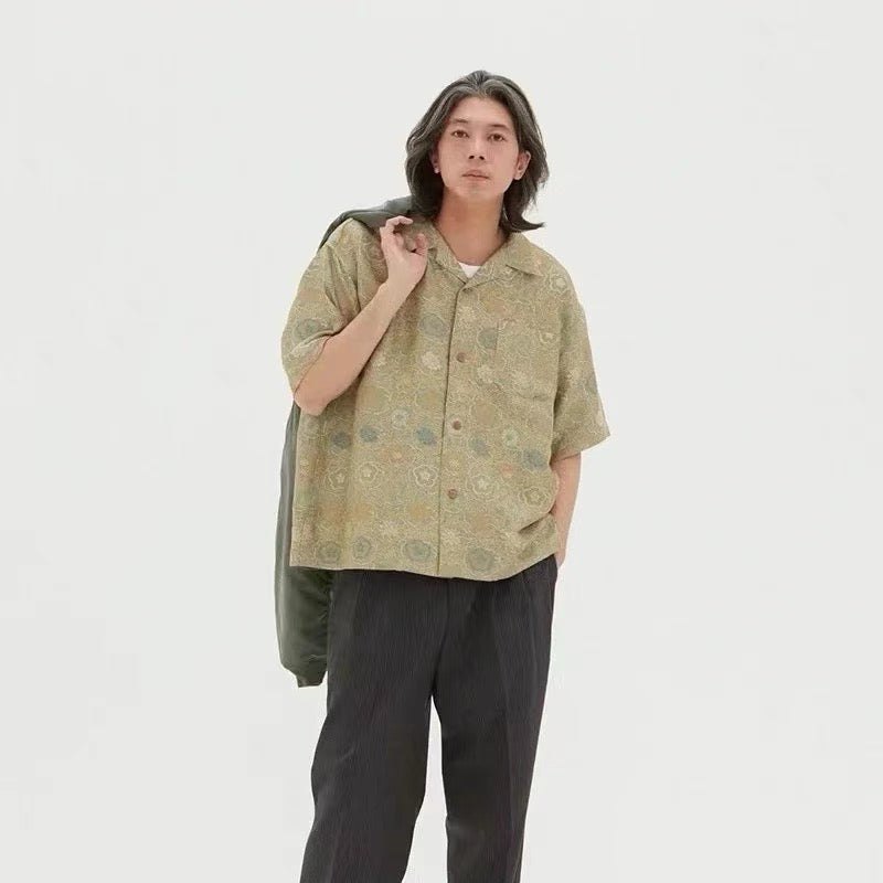 VISVIM COPA SHIRT S/S JACQUARD (SILK) Silk jacquard shirt