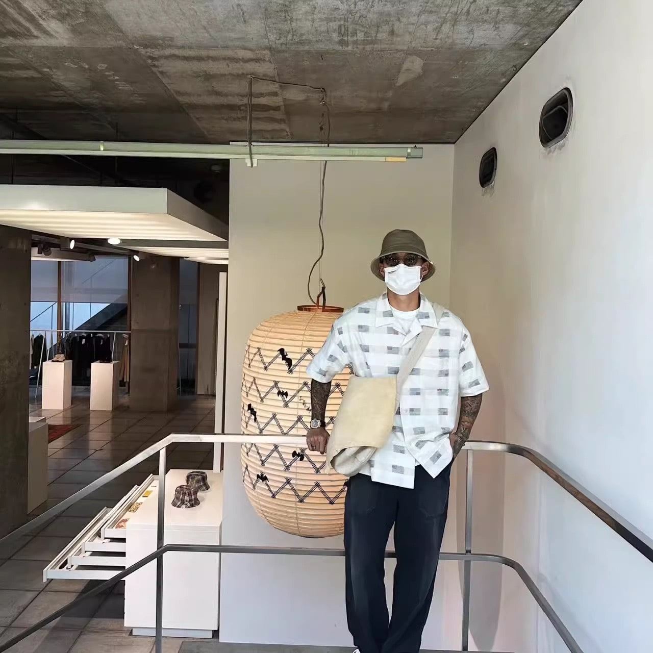 VISVIM 23SS CABAN SHIRT KASURI (N.D.) cotton and linen short-sleeved shirt
