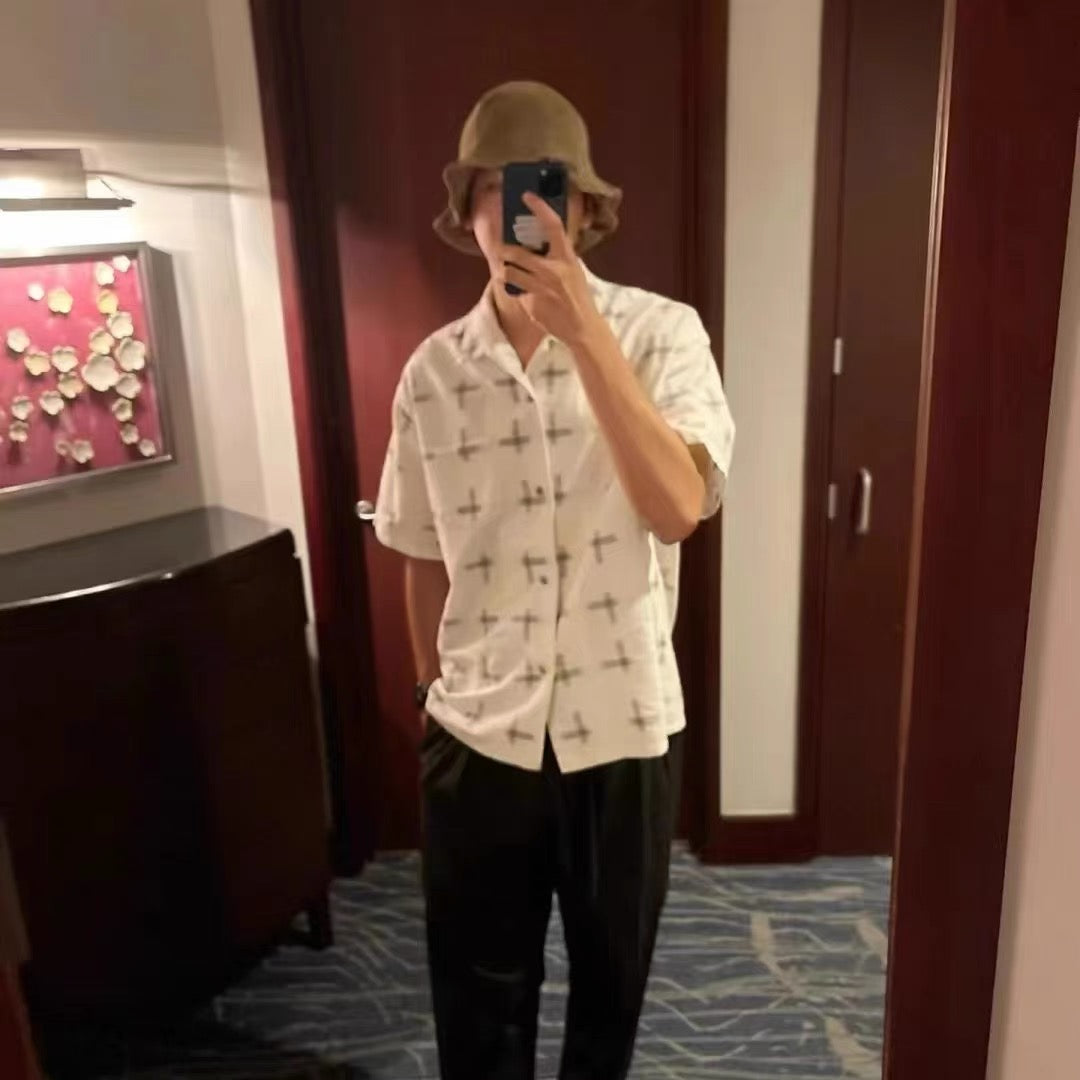 VISVIM WALLIS SHIRT KASURI Cross short-sleeved shirt Nakamura same style