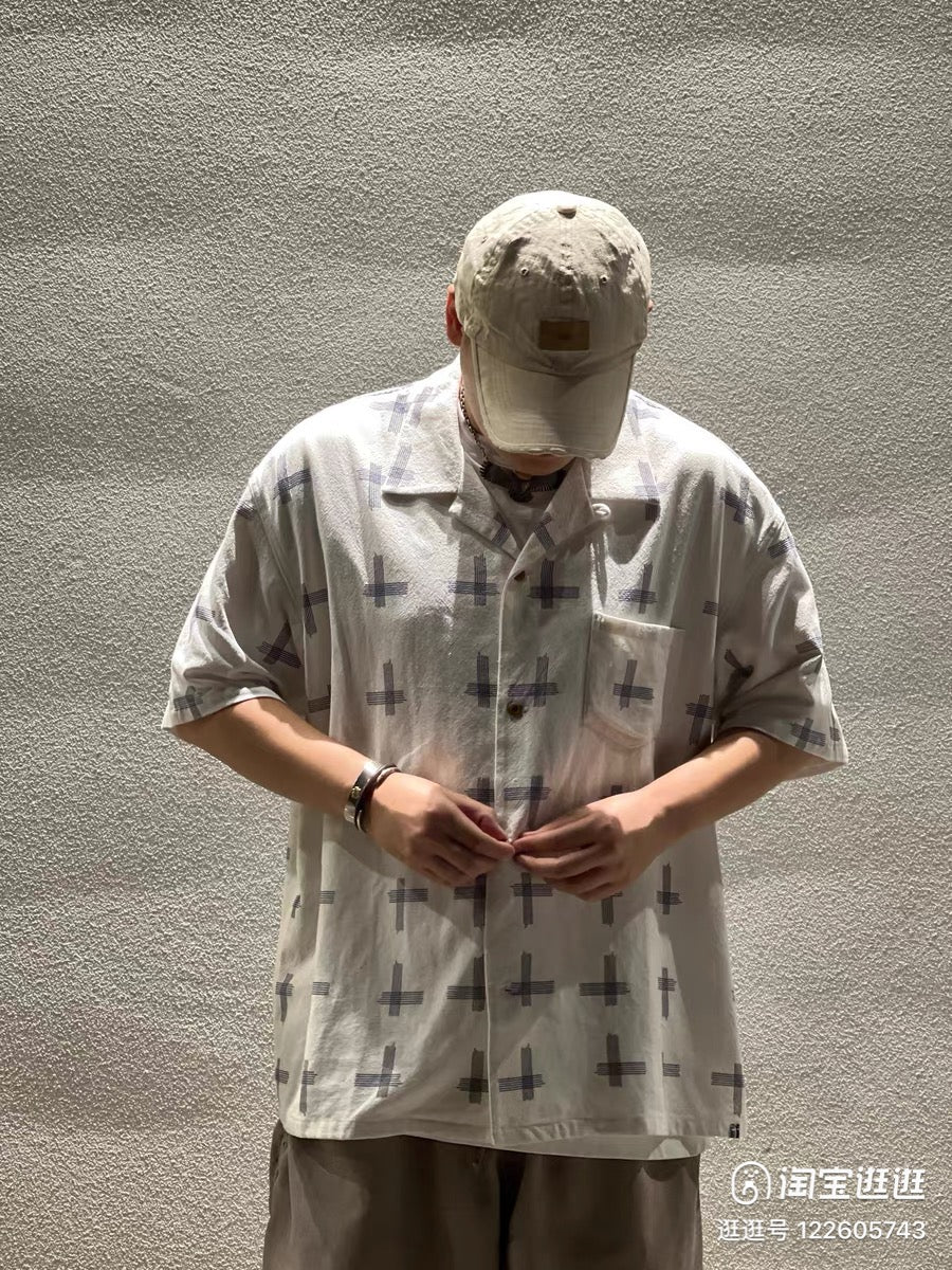 VISVIM WALLIS SHIRT KASURI Cross short-sleeved shirt Nakamura same style