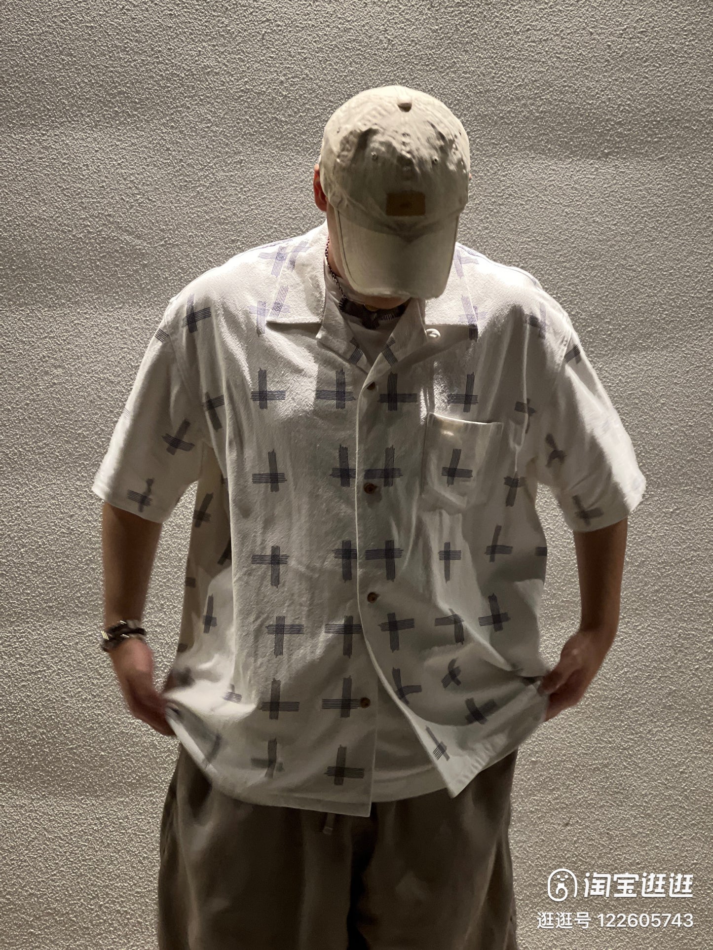 VISVIM WALLIS SHIRT KASURI Cross short-sleeved shirt Nakamura same style