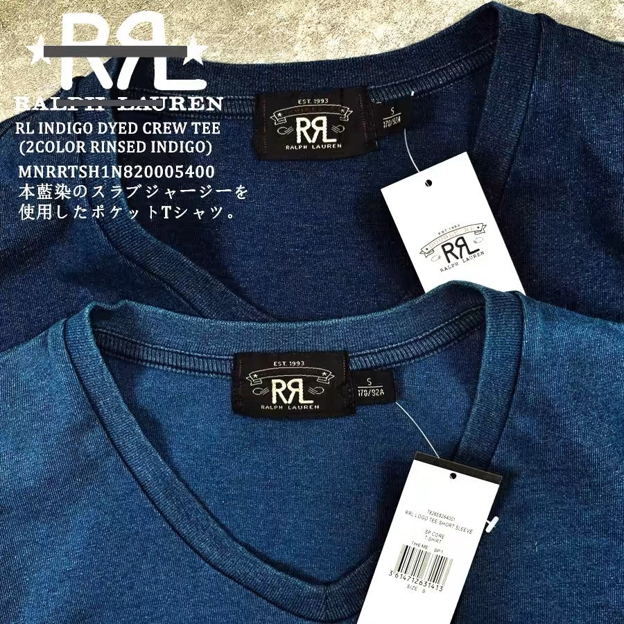 RL American cotton vintage indigo dyed short sleeve INDIGO TEE