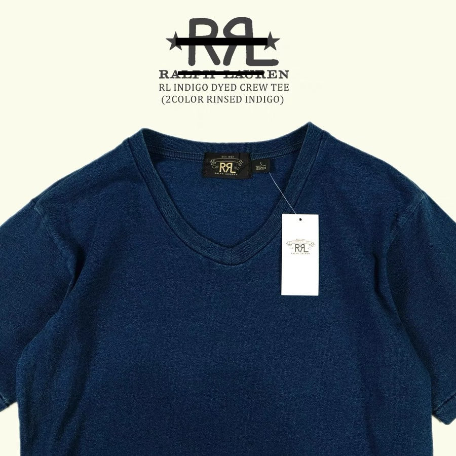 RL American cotton vintage indigo dyed short sleeve INDIGO TEE
