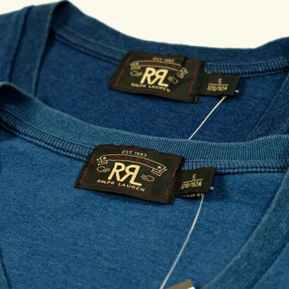 RL American cotton vintage indigo dyed short sleeve INDIGO TEE