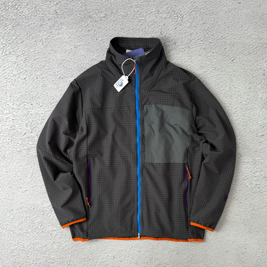 R2 TeachFace Comfort Check "Special Fabric" Stand Collar Coat Jacket Sweatshirt