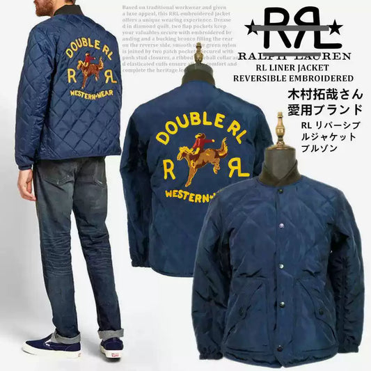 RL ダイヤモンドキルティングコットン 木村拓哉 ウエスタンデニム刺繍 リバーシブルジャケット