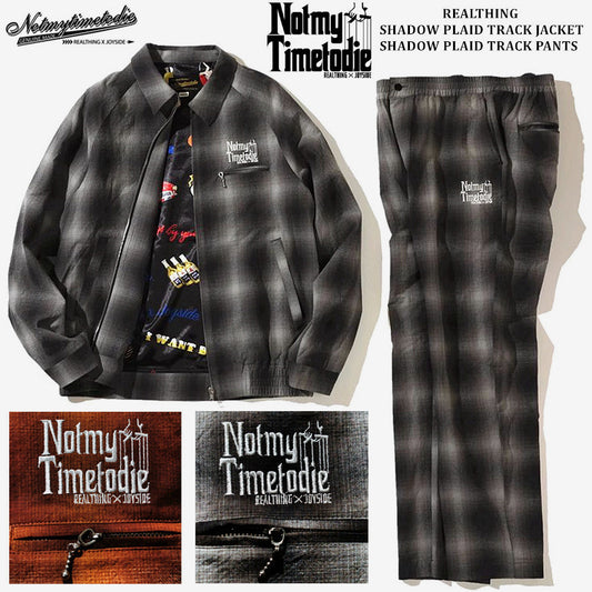 REALTHING SHADOW PLAID TRACK Retro Sports Jacket
